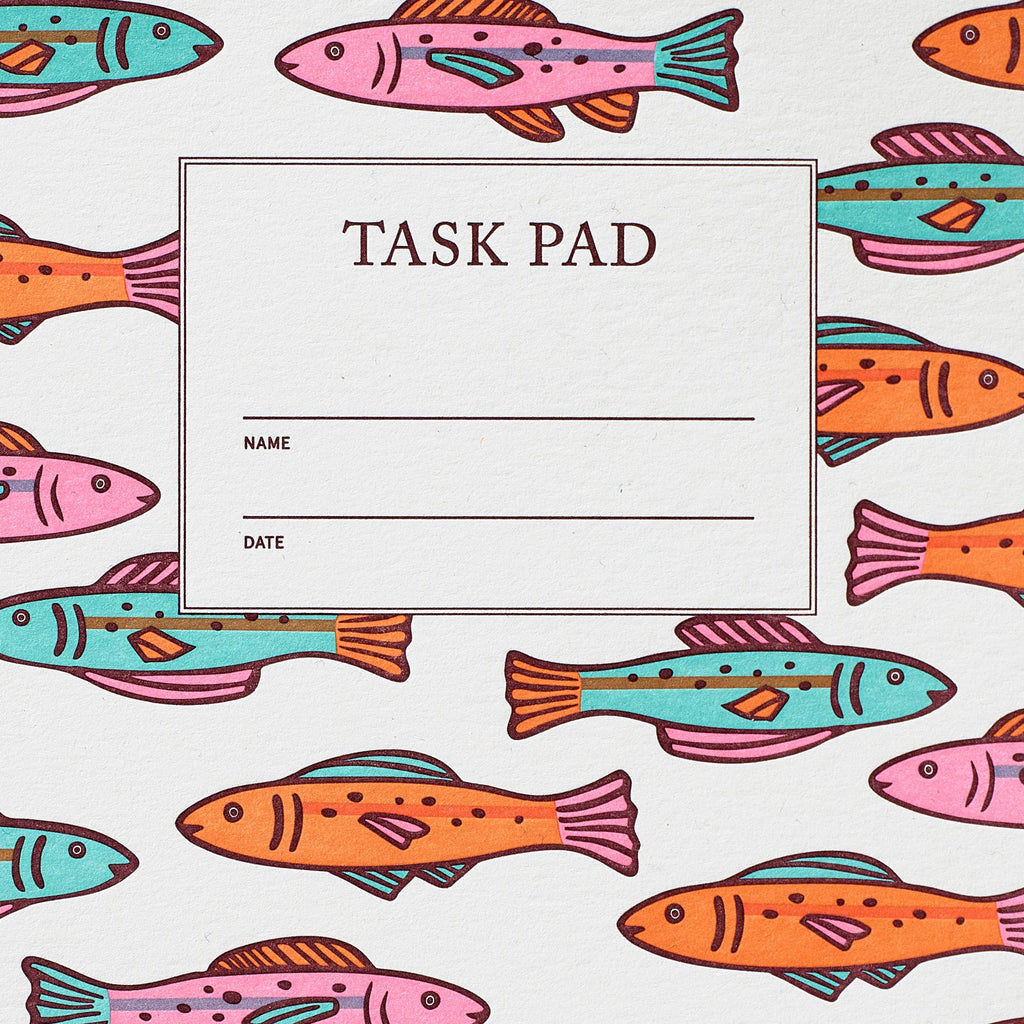 Colorful Fish: Task Pad Notebook by Shorthand Press - Freshie & Zero Studio Shop