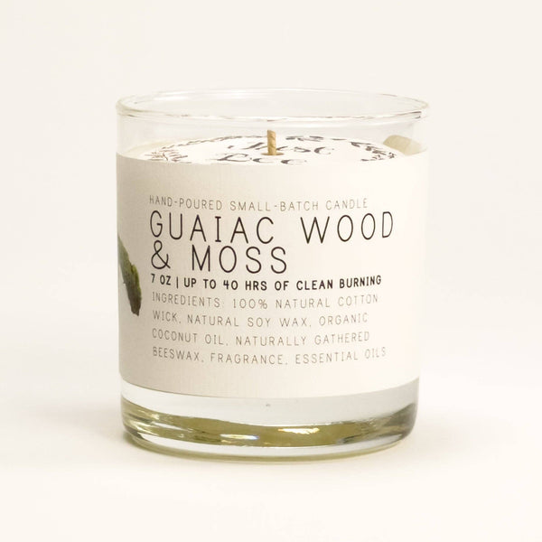 Guaiac Wood & Moss 7oz - Just Bee Candle - Freshie & Zero Studio Shop