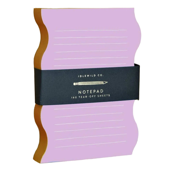 Wavy Shaped Notepad | Lilac + Tangerine Edge - Freshie & Zero Studio Shop