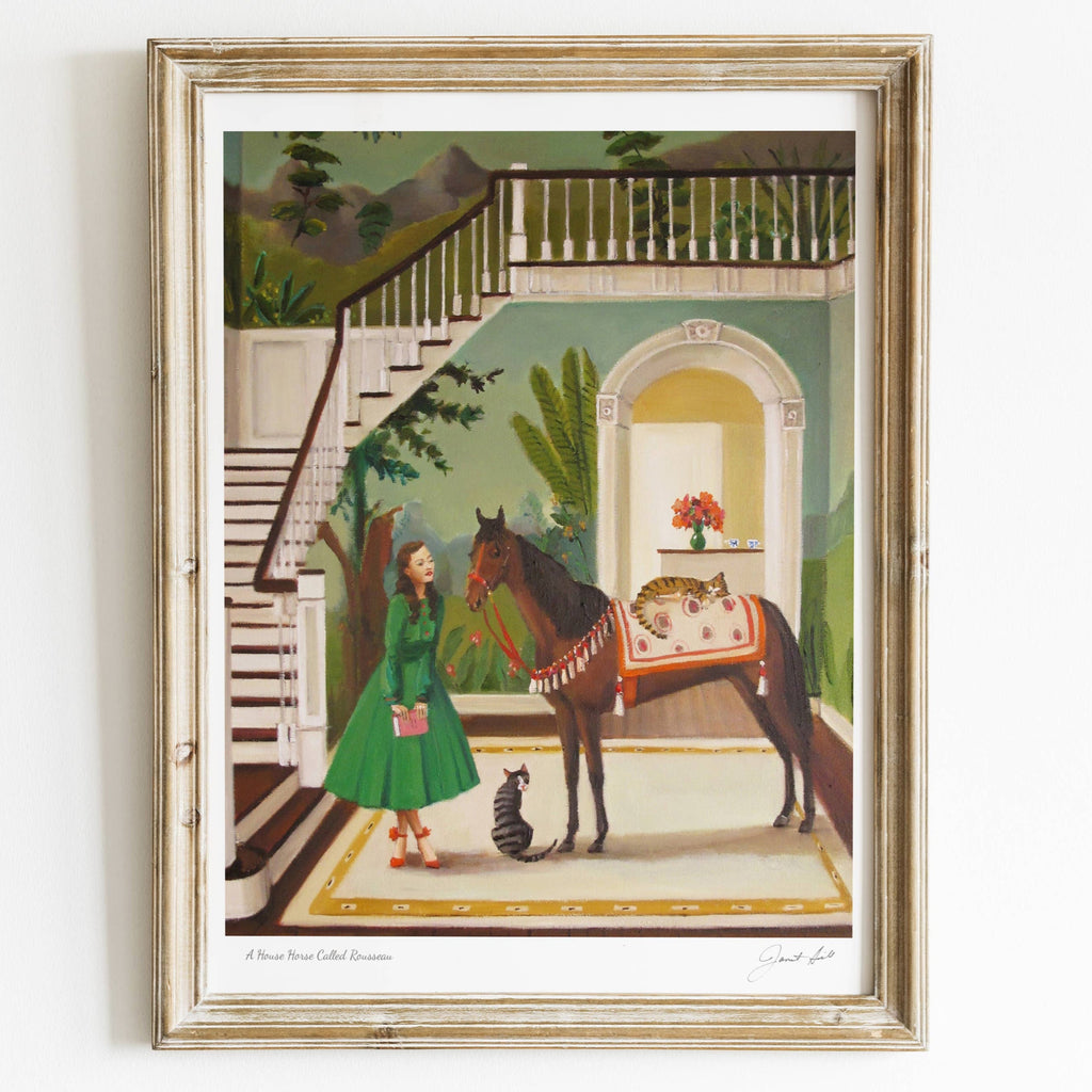 Janet Hill Art Print: A House Horse Called Rousseau - 8.5"x11" - Freshie & Zero Studio Shop