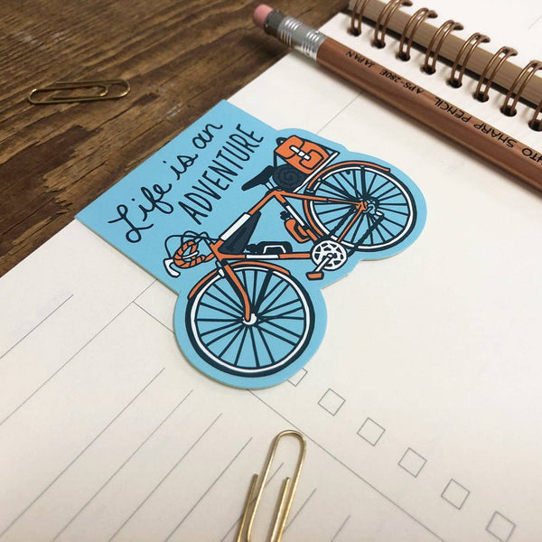 Adventure Bicycle Magnetic Bookmark - Freshie & Zero Studio Shop
