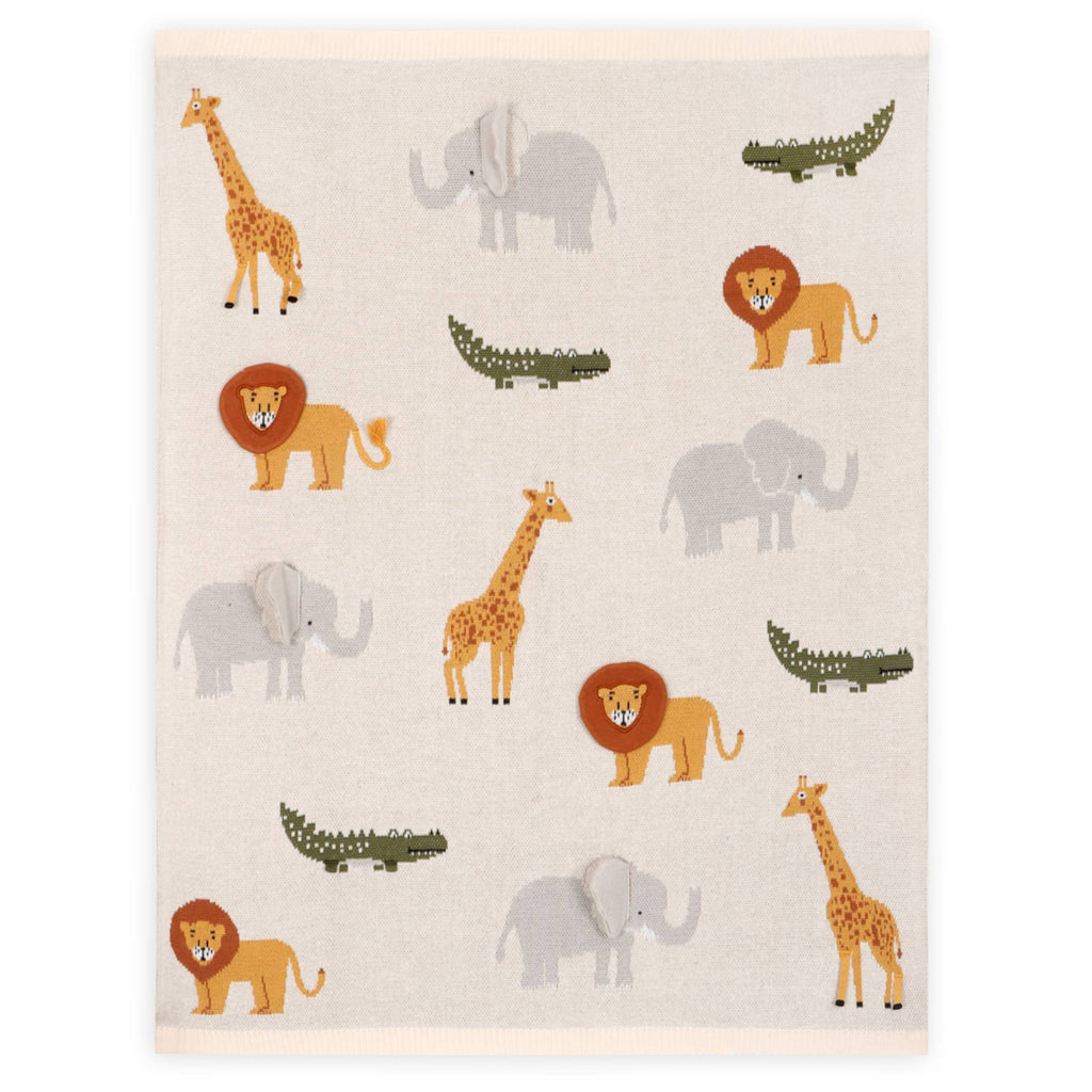 Organic Cotton 3D Knit Baby Blanket - Savannah Safari - Freshie & Zero Studio Shop