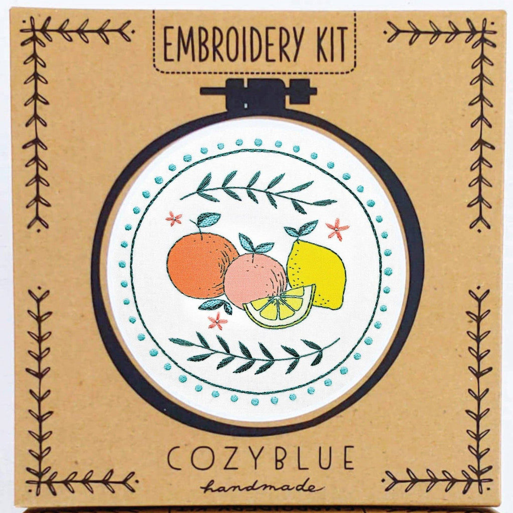 Citrus embroidery kit by Cozyblue - Freshie & Zero Studio Shop
