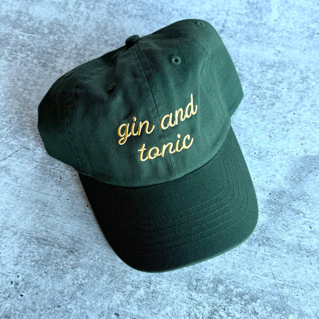 Gin and Tonic Embroidered Baseball Hat - Freshie & Zero Studio Shop