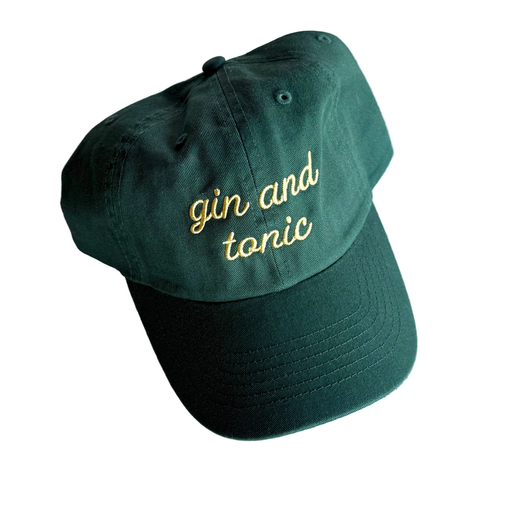 Gin and Tonic Embroidered Baseball Hat - Freshie & Zero Studio Shop