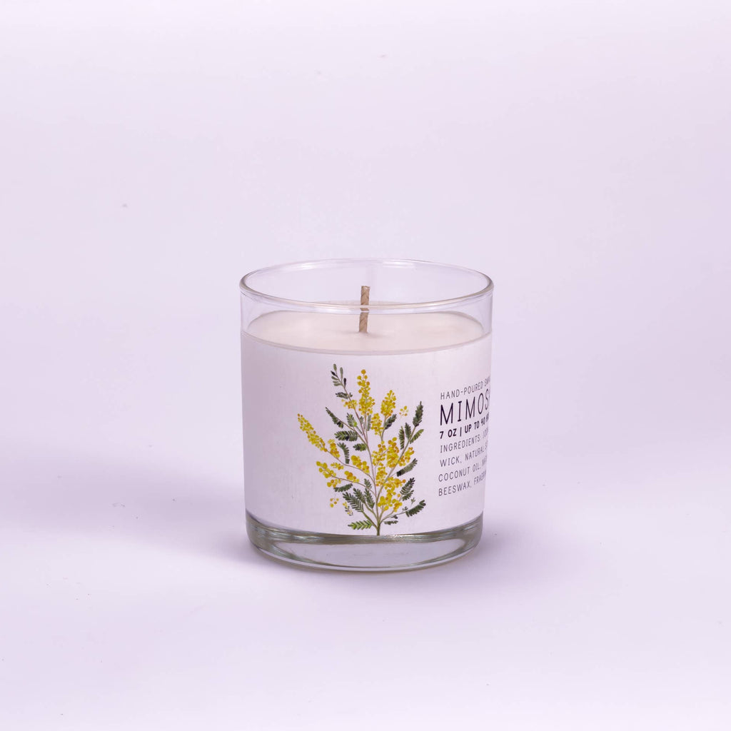 Mimosa Medium Glass Candle by Just Bee - Freshie & Zero Studio Shop