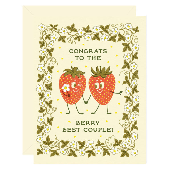 Congrats to the Berry Best Couple Greeting Card - Freshie & Zero Studio Shop