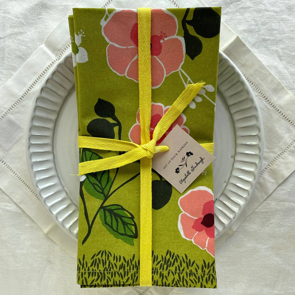 Matcha Floral Cotton Napkin Set of 4 - Freshie & Zero Studio Shop