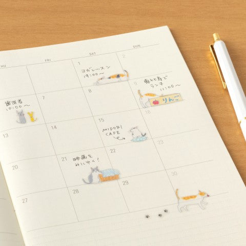 Midori Mini Cat Planner Stickers - Freshie & Zero Studio Shop
