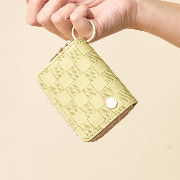 Zip Around Wallet - Light Green Check - Freshie & Zero Studio Shop