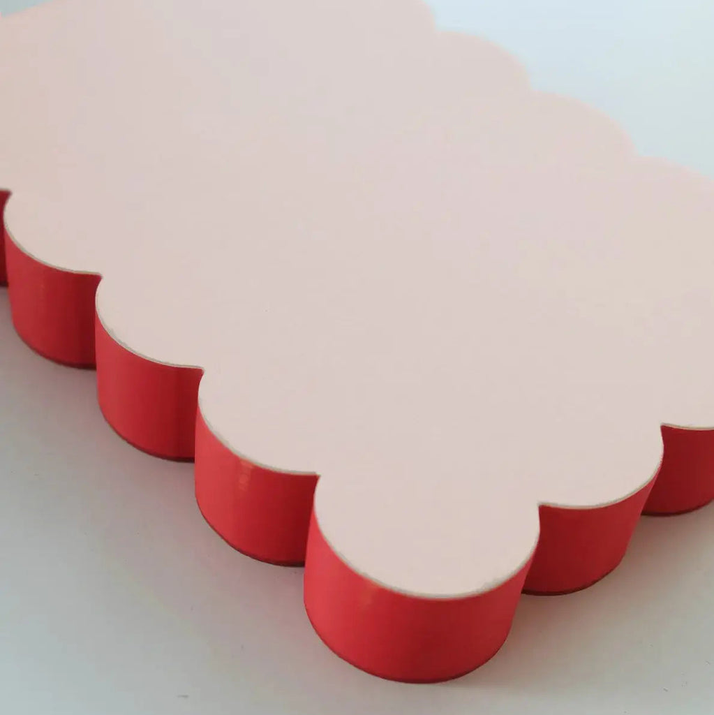 Scalloped Shaped Notepad | Peach + Persimmon Edge - Freshie & Zero Studio Shop