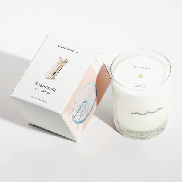 Boardwalk Soy Candle: Vanilla Sandalwood - Freshie & Zero Studio Shop