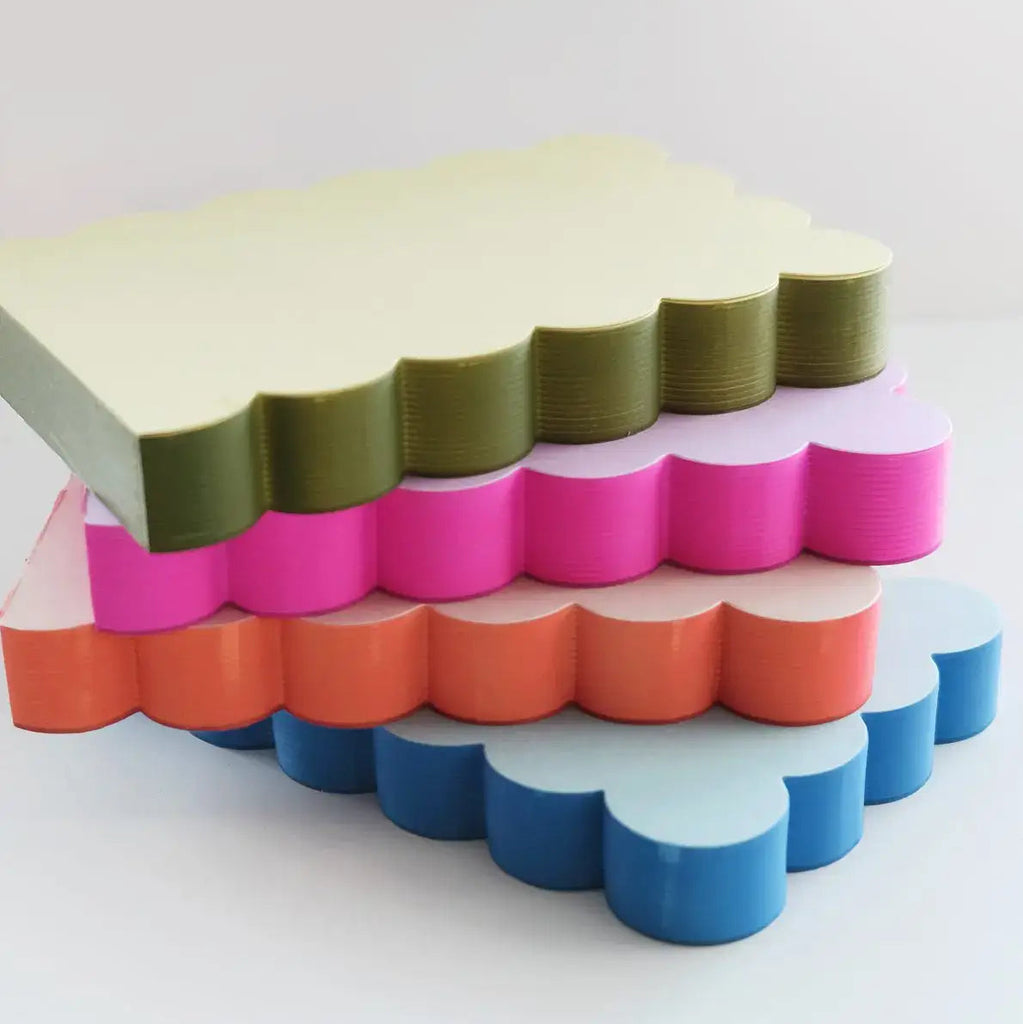 Scalloped Shaped Notepad | Peach + Persimmon Edge - Freshie & Zero Studio Shop