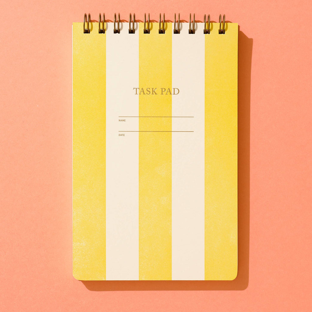 Task Pad Notebook by Shorthand Press: Yellow Stripe - Freshie & Zero Studio Shop