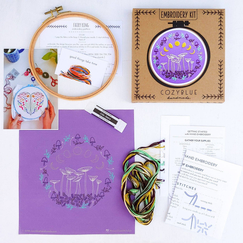 Peacock Plant Embroidery kit - Freshie & Zero Studio Shop