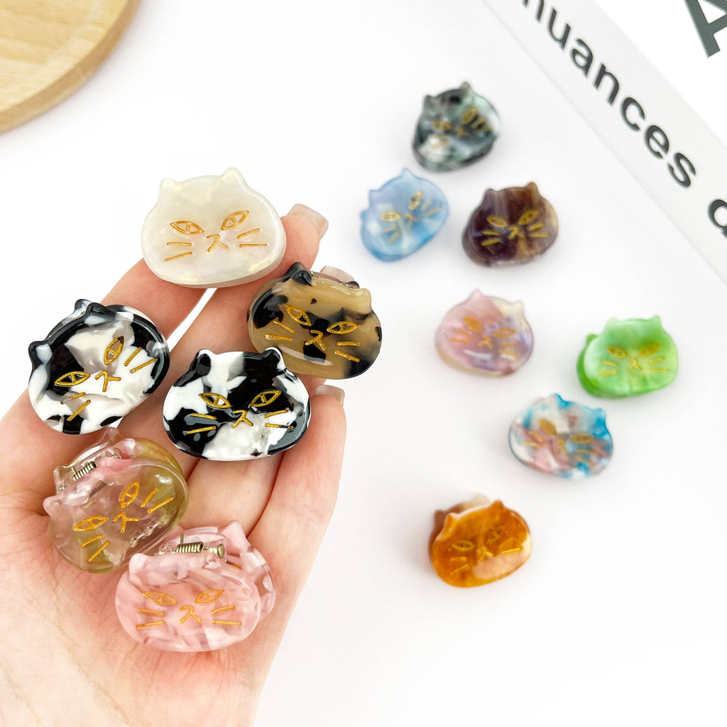 Mini Cat Head Hair Claw Set of 2 - Freshie & Zero Studio Shop