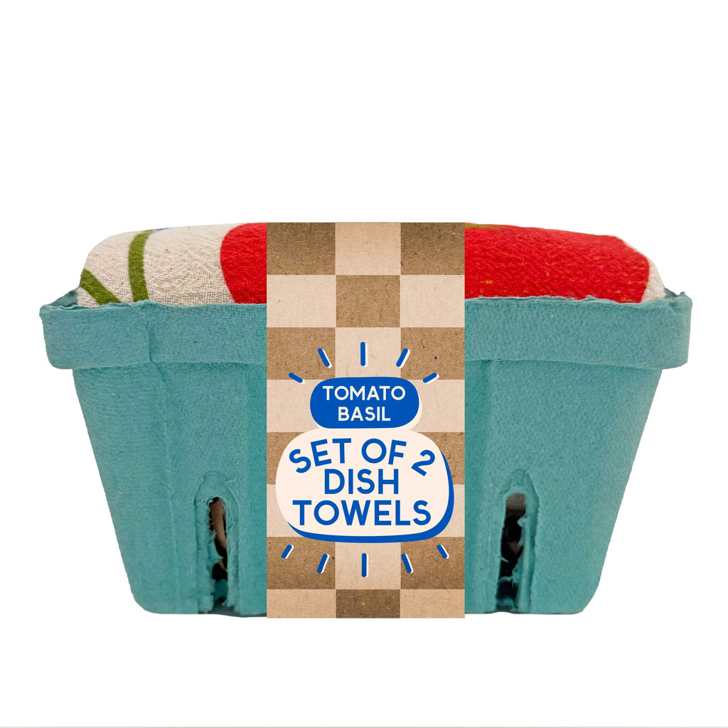 TOMATO BASIL (Tomato, Basil) - Tea Towel Set of 2 - Freshie & Zero Studio Shop