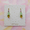 Green and Purple Beaded Dangle Earrings - Freshie & Zero Studio Shop