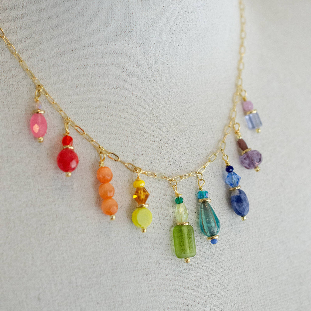 Rainbow Charm Necklace - Mosaic - Freshie & Zero Studio Shop