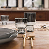 Pedestal Smoke Gray Tumbler Glass by Danica Heirloom - Freshie & Zero Studio Shop