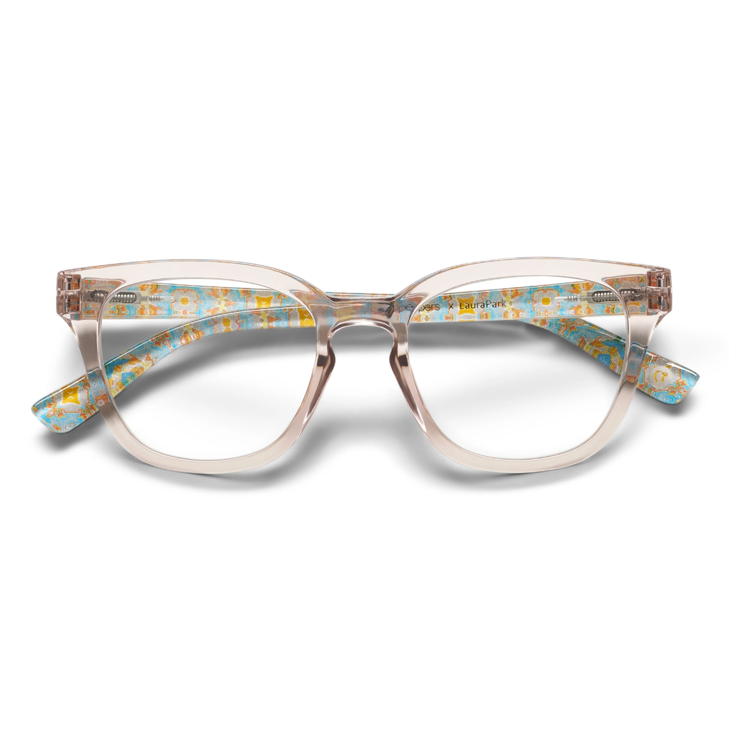 Peepers x Laura Park Reading Glasses: Nola - Gray/Chelsea Orange - Freshie & Zero Studio Shop