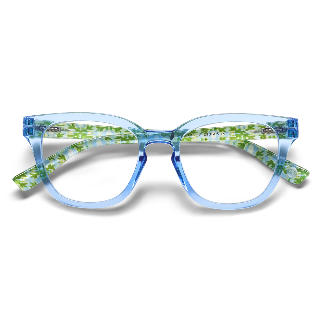 Peepers x Laura Park Reading Glasses: Nola - Blue/Après Ski - Freshie & Zero Studio Shop