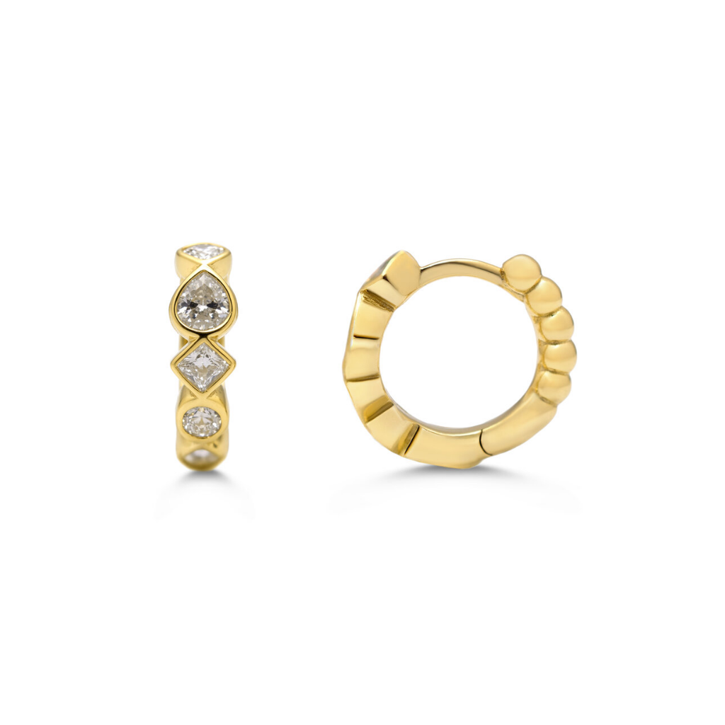 You're a Gem Huggie Hoop Earrings - Gold - Freshie & Zero Studio Shop