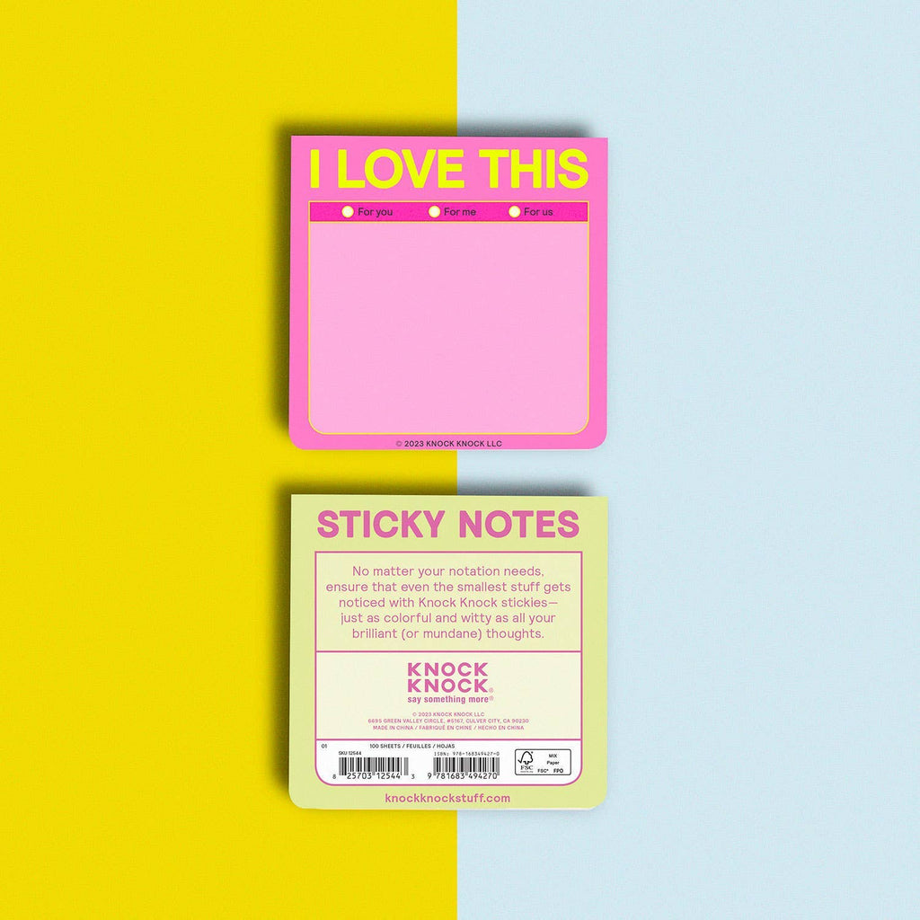 I Love This Sticky Note Pad - Freshie & Zero Studio Shop