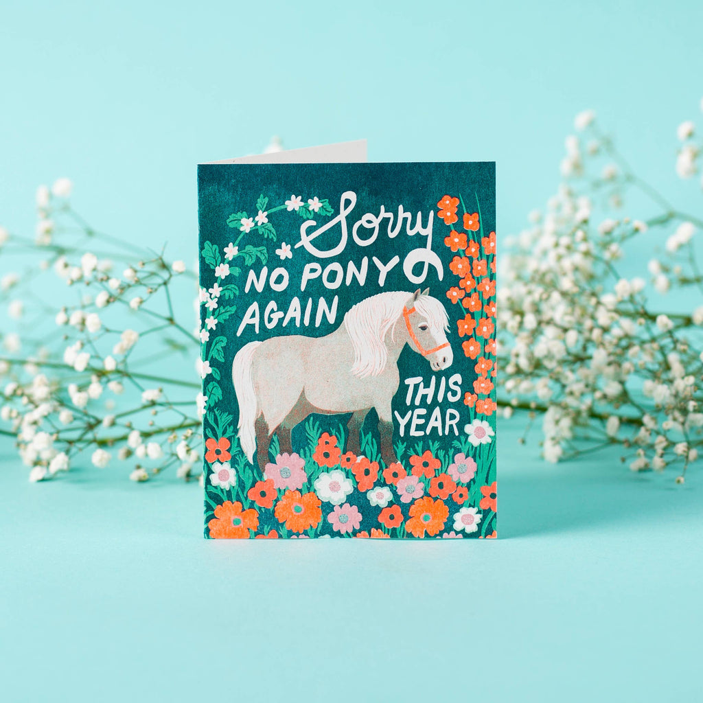 No Pony Birthday Card - Freshie & Zero Studio Shop