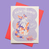 Aww, Thanks! Cat - Risograph Thank You Card - Freshie & Zero Studio Shop