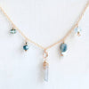 blue seascape gemstone charm necklace - Freshie & Zero Studio Shop