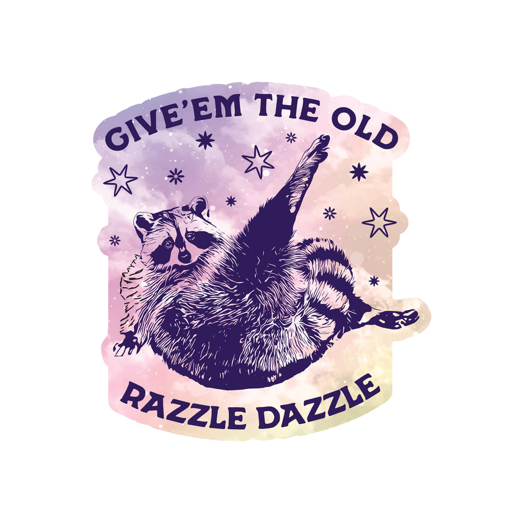 Razzle Dazzle Raccoon Sticker - Freshie & Zero Studio Shop