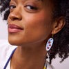 Danielle Oval Ceramic Earrings With Tomatoes + Blue Plaid - Freshie & Zero Studio Shop