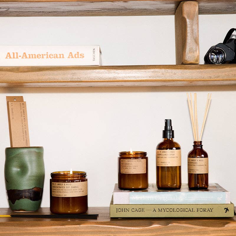 P.F. Candle Co. Soy Candle: Amber & Moss - Freshie & Zero Studio Shop