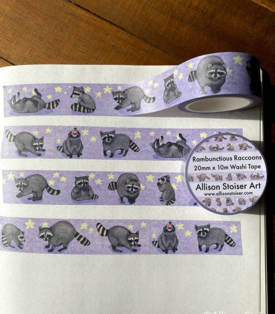 Rambunctious Raccoons Washi Tape - Freshie & Zero Studio Shop