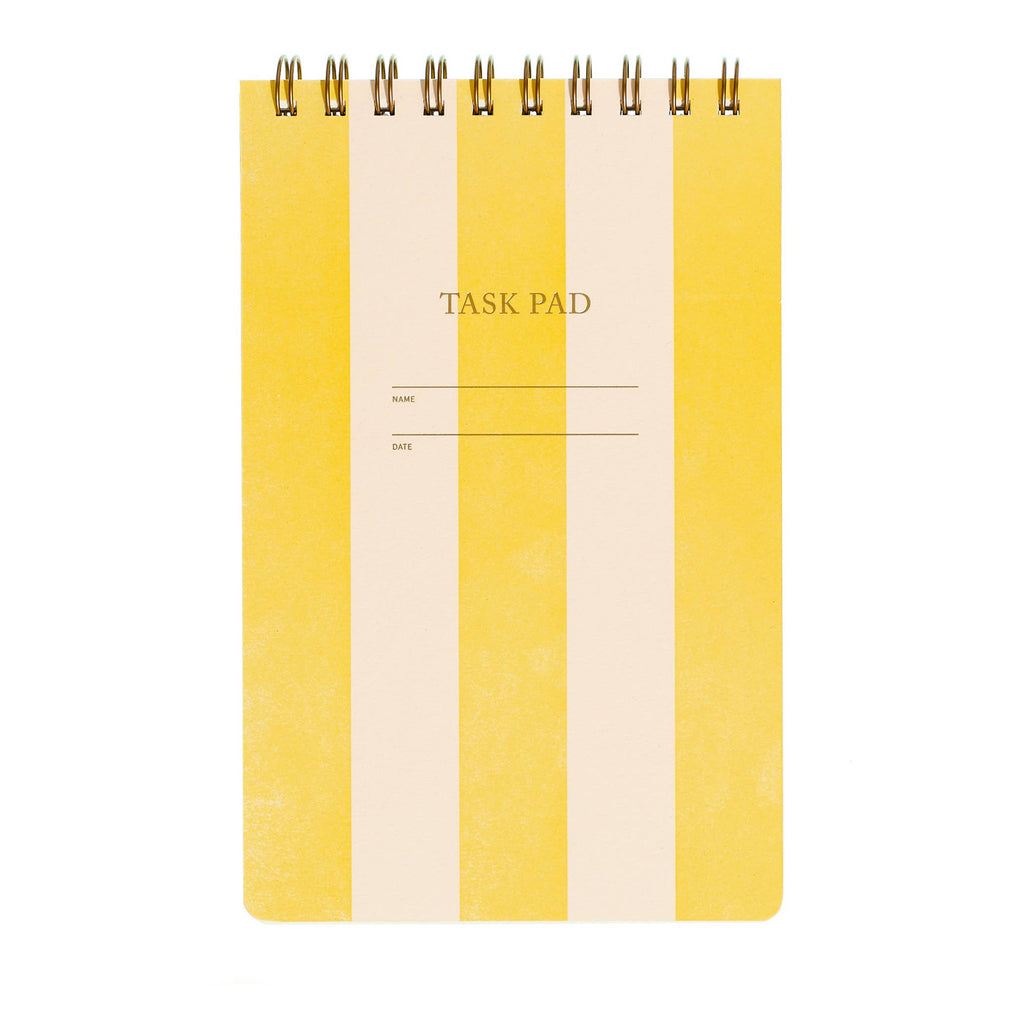 Task Pad Notebook by Shorthand Press: Yellow Stripe - Freshie & Zero Studio Shop