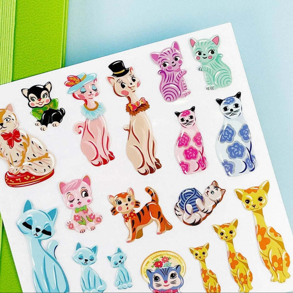 Feline Finery Retro Cats Sticker Sheet by Pipstickers - Freshie & Zero Studio Shop