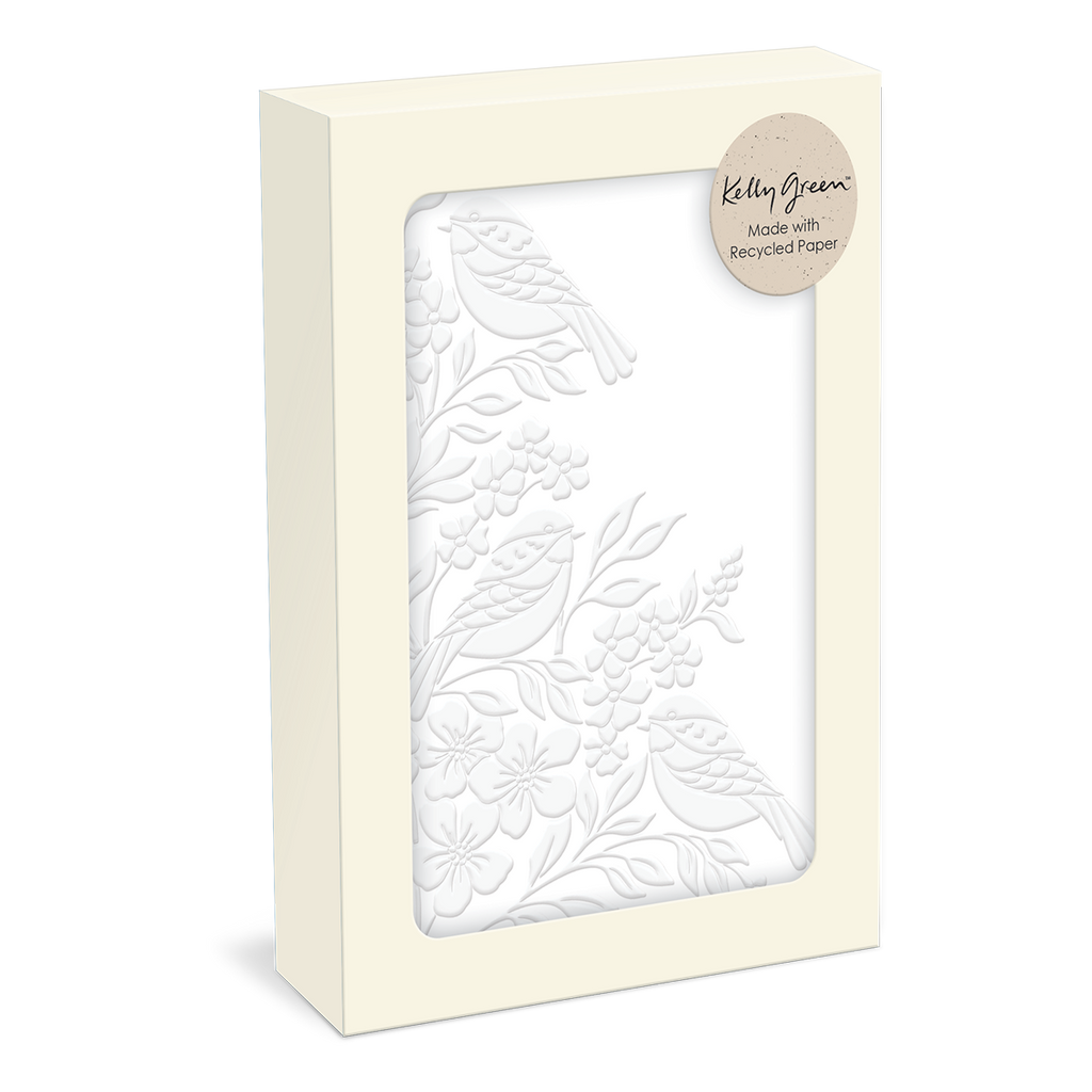 Boxed Note Cards: Embossed Floral Birds - Freshie & Zero Studio Shop