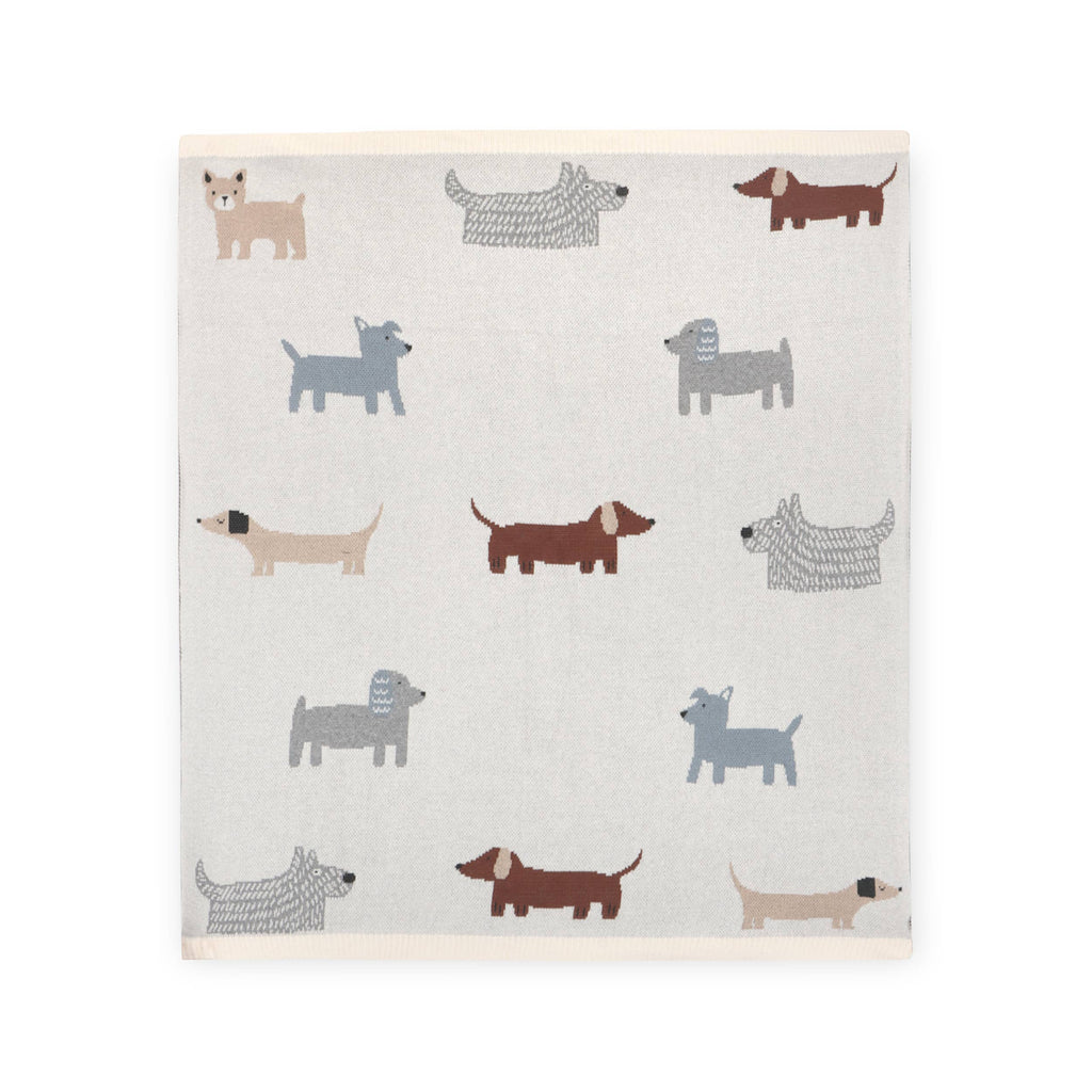 Organic Cotton Knit Baby Blanket - Puppy Pals - Freshie & Zero Studio Shop