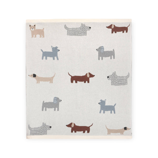 Organic Cotton Knit Baby Blanket - Puppy Pals - Freshie & Zero Studio Shop
