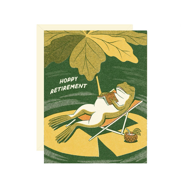 Hoppy Retirement Frog Card - Freshie & Zero Studio Shop