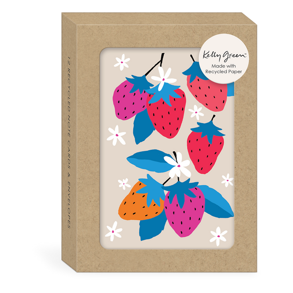 Boxed Note Cards: Fruit Market Strawberries - Freshie & Zero Studio Shop
