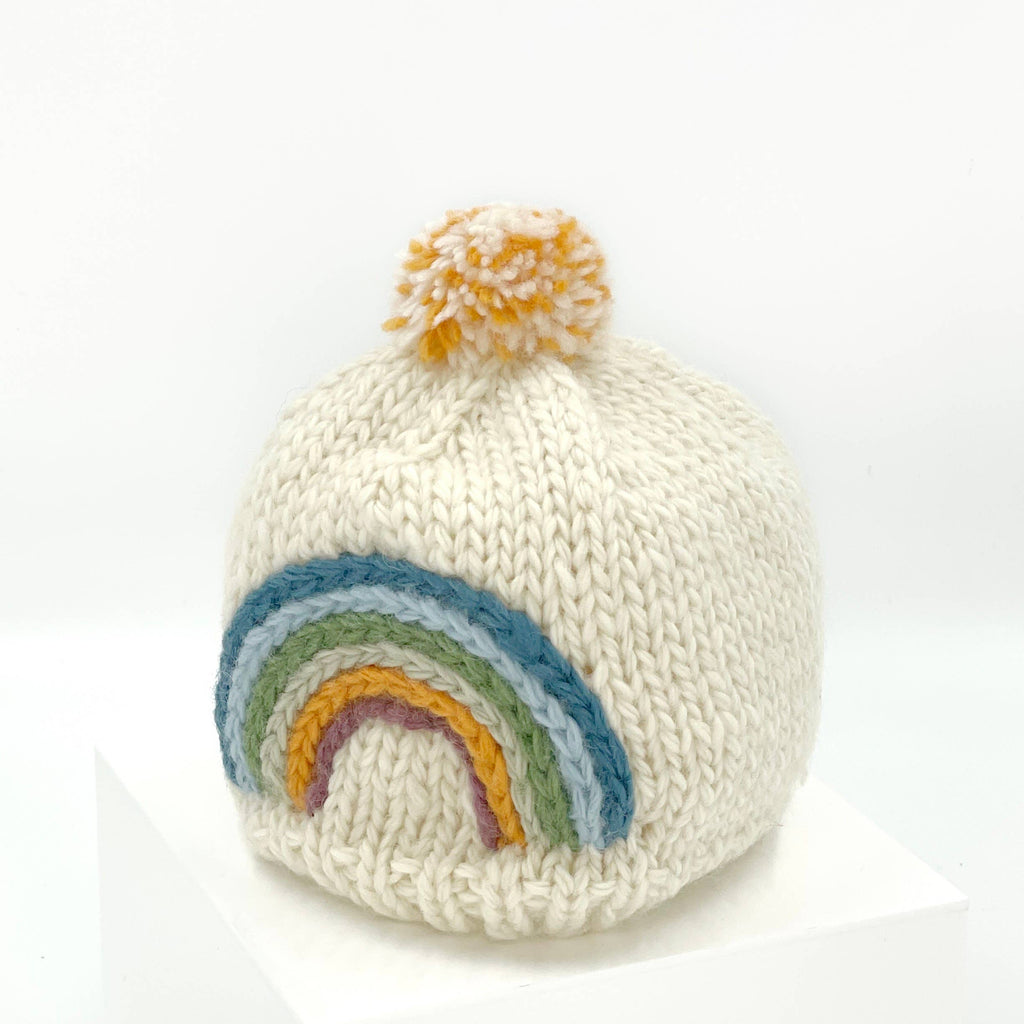 Handmade Merino Wool Knit Rainbow Children's Beanie - Freshie & Zero Studio Shop