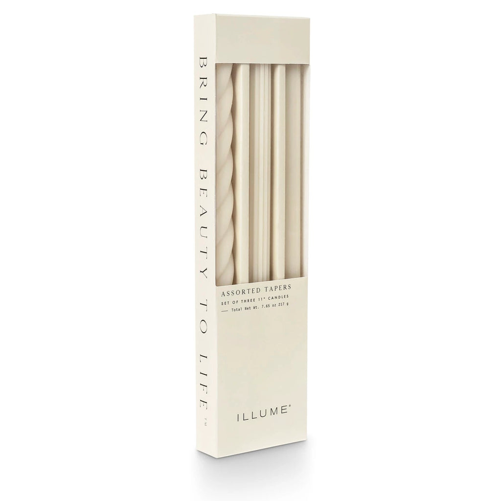 Cream Driftwood 11" Taper Candles - Set of 3 - Freshie & Zero Studio Shop