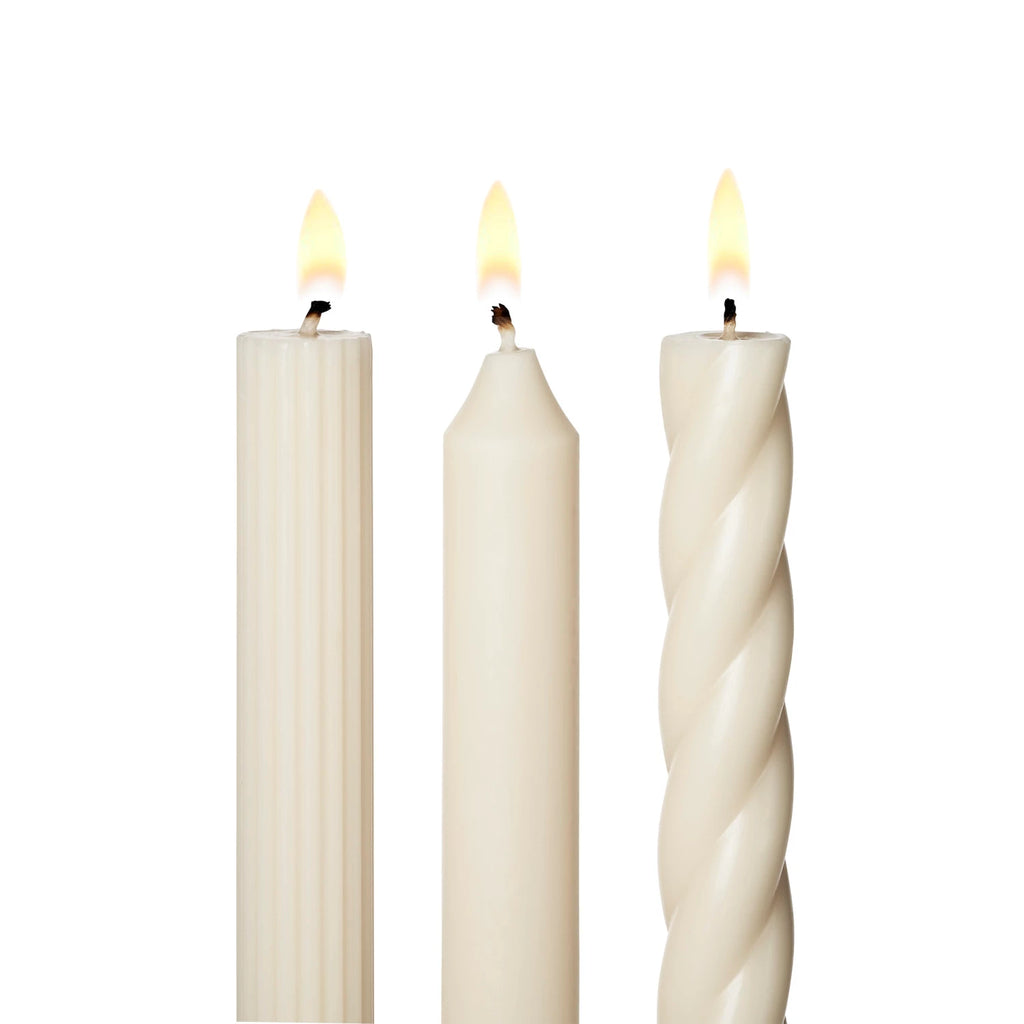 Cream Driftwood 11" Taper Candles - Set of 3 - Freshie & Zero Studio Shop
