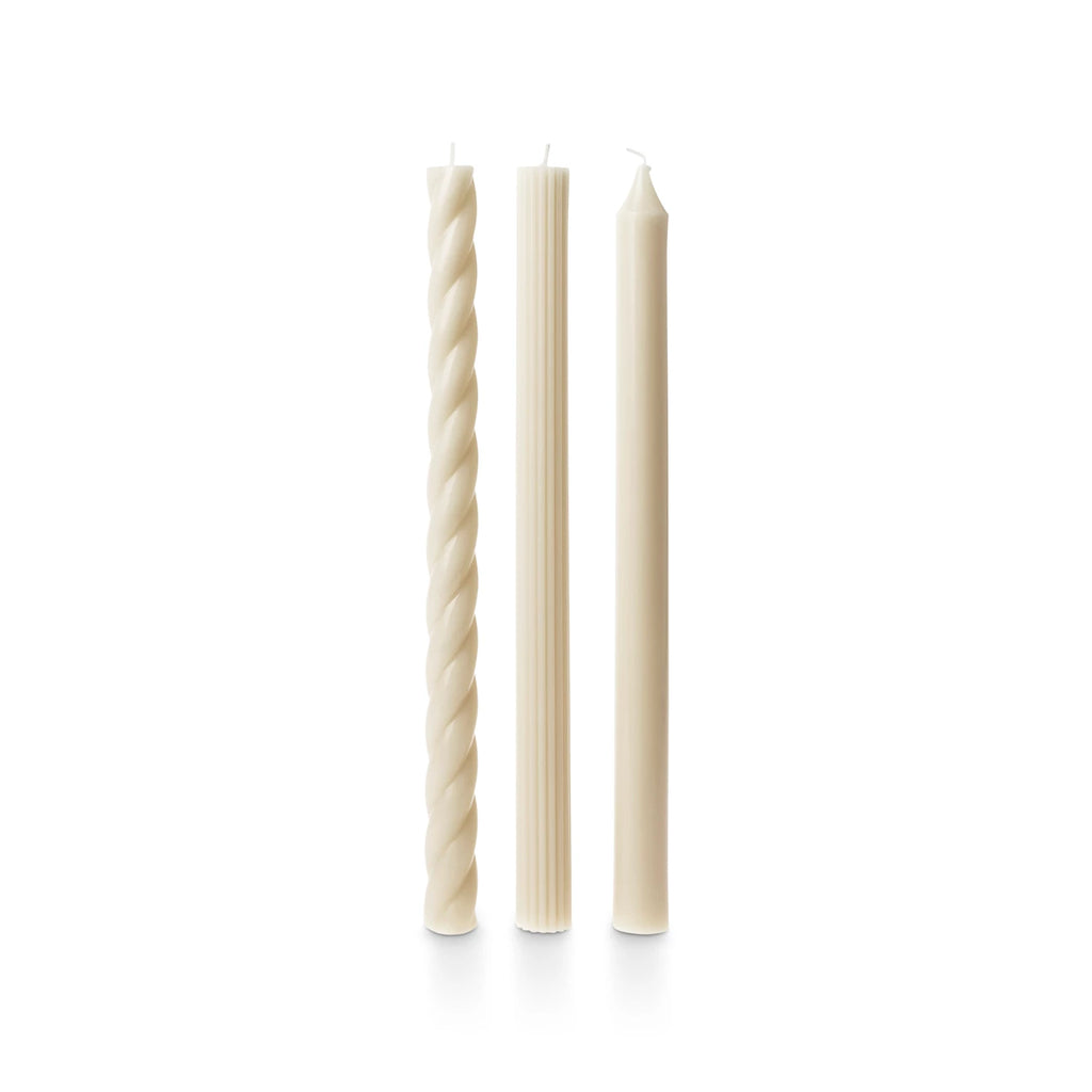 Cream Driftwood 11" Taper Candles - Set of 3 - Freshie & Zero Studio Shop