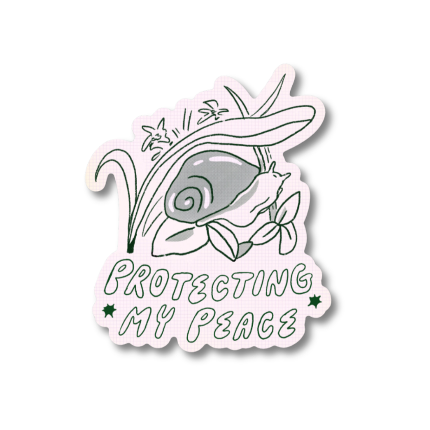Protecting My Peace Snail Sticker - Freshie & Zero Studio Shop