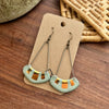 Turquoise and Gold Collar Ceramic Earrings - Freshie & Zero Studio Shop