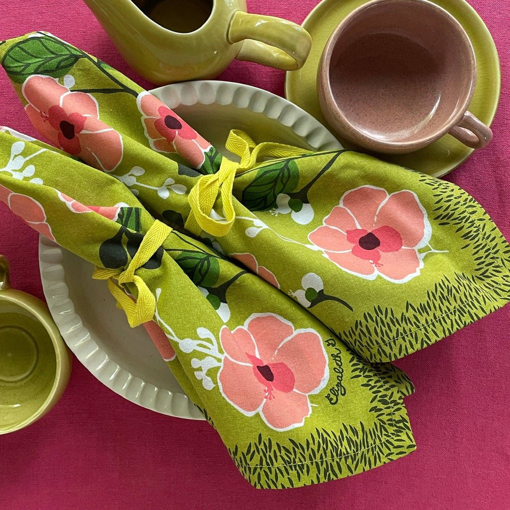 Matcha Floral Cotton Napkin Set of 4 - Freshie & Zero Studio Shop