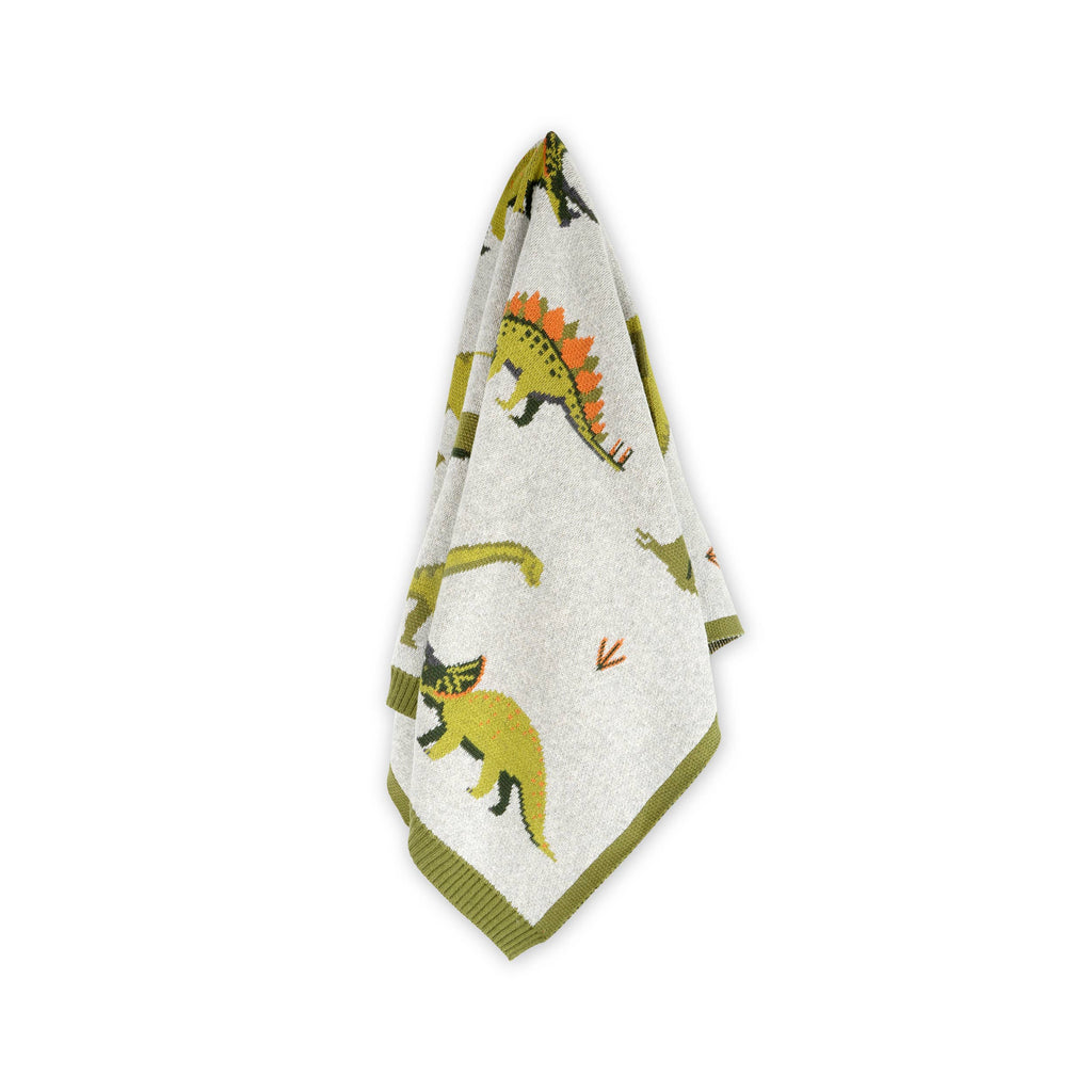 Organic Cotton Baby Blanket - Dinosaurs - Freshie & Zero Studio Shop
